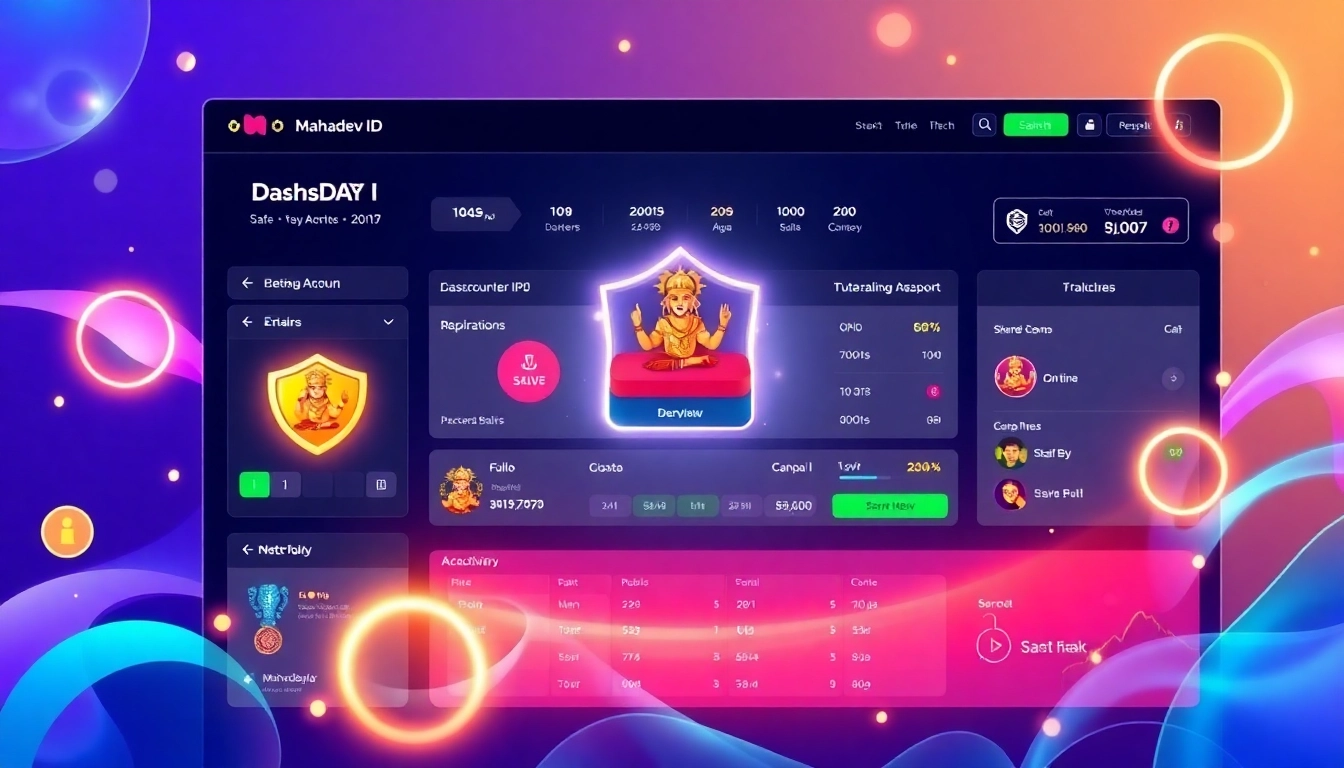 Mahadev ID displayed on a secure, user-friendly online betting dashboard with live sports feeds, emphasizing safety and user engagement.