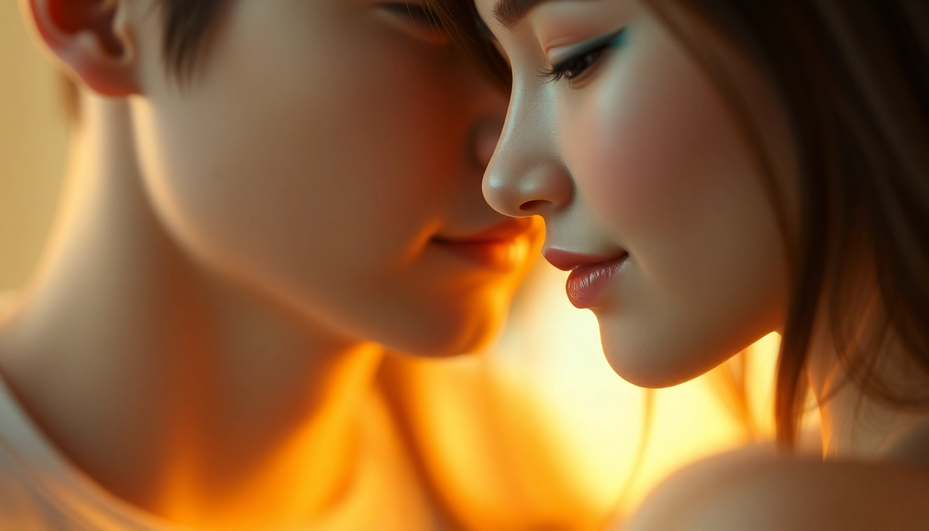 An engaging AI girlfriend simulating a warm, intimate chat experience with realistic visuals and inviting expression.