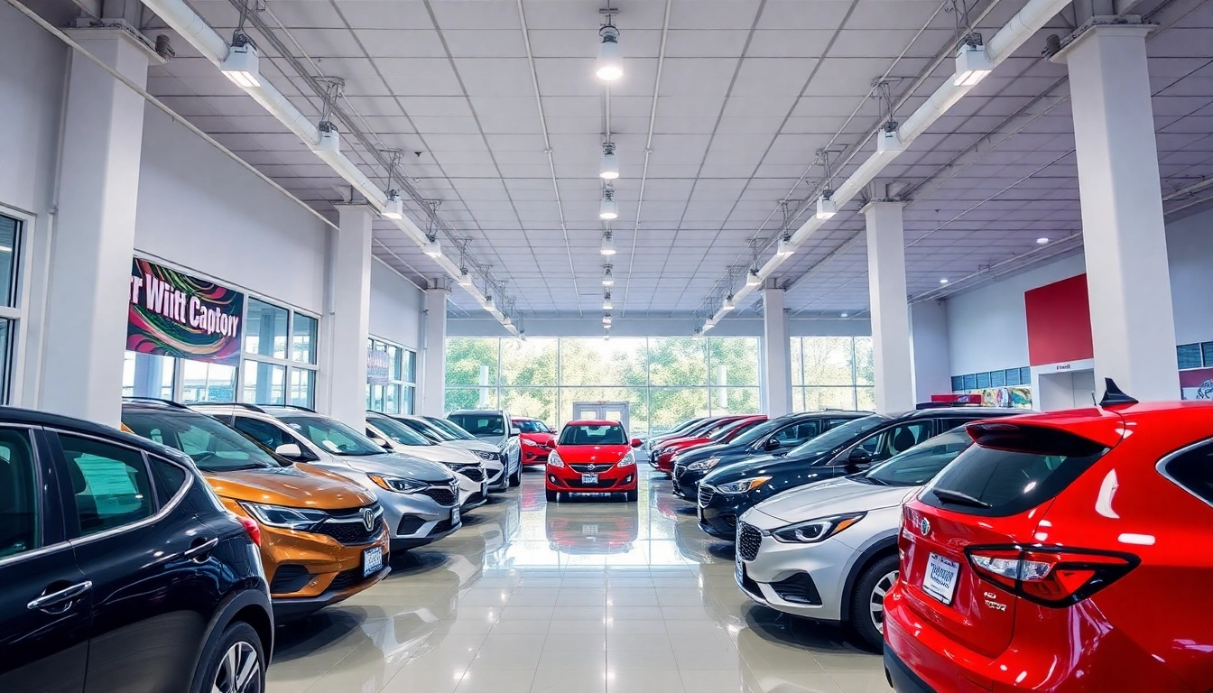 Professional team helping clients with siti per vendere auto usate in a modern showroom environment