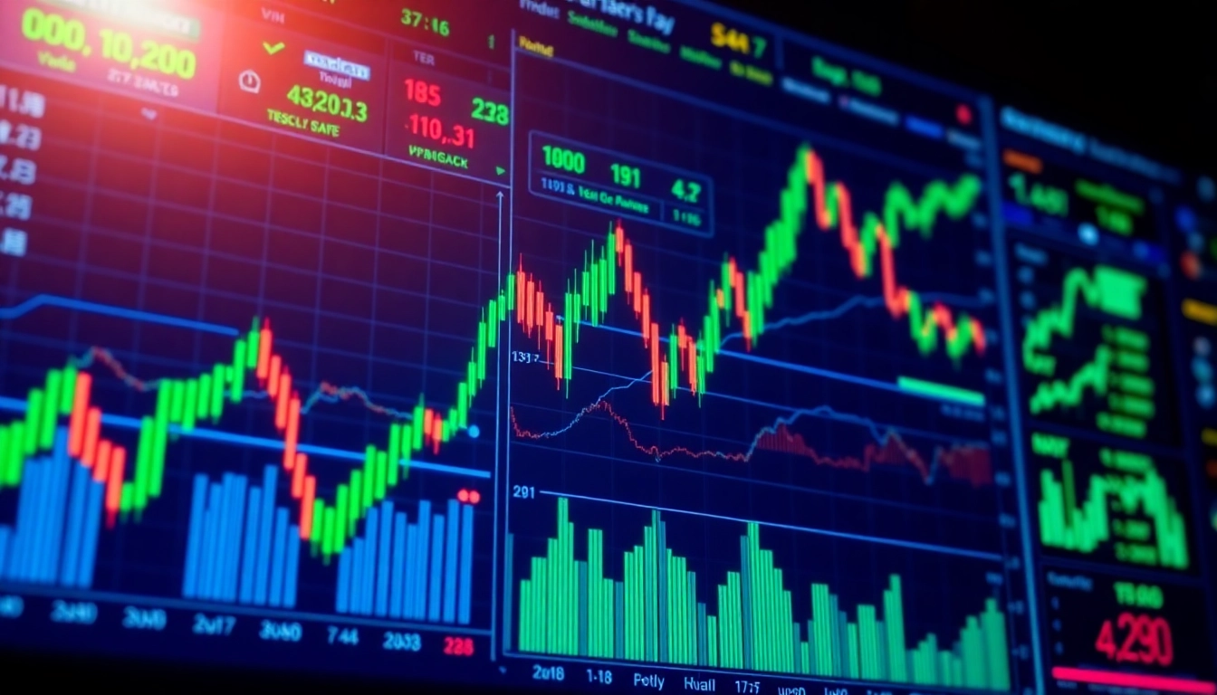 UK Trading and Investment Platform showing a trader analyzing stock charts and market data on a
