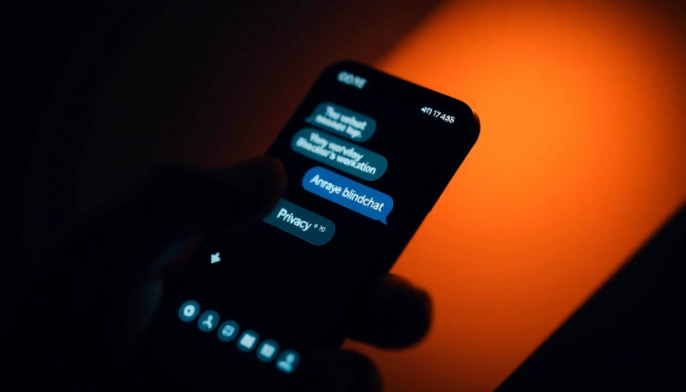 Engaging blindchat interface showcasing anonymous online conversation on a mobile device for