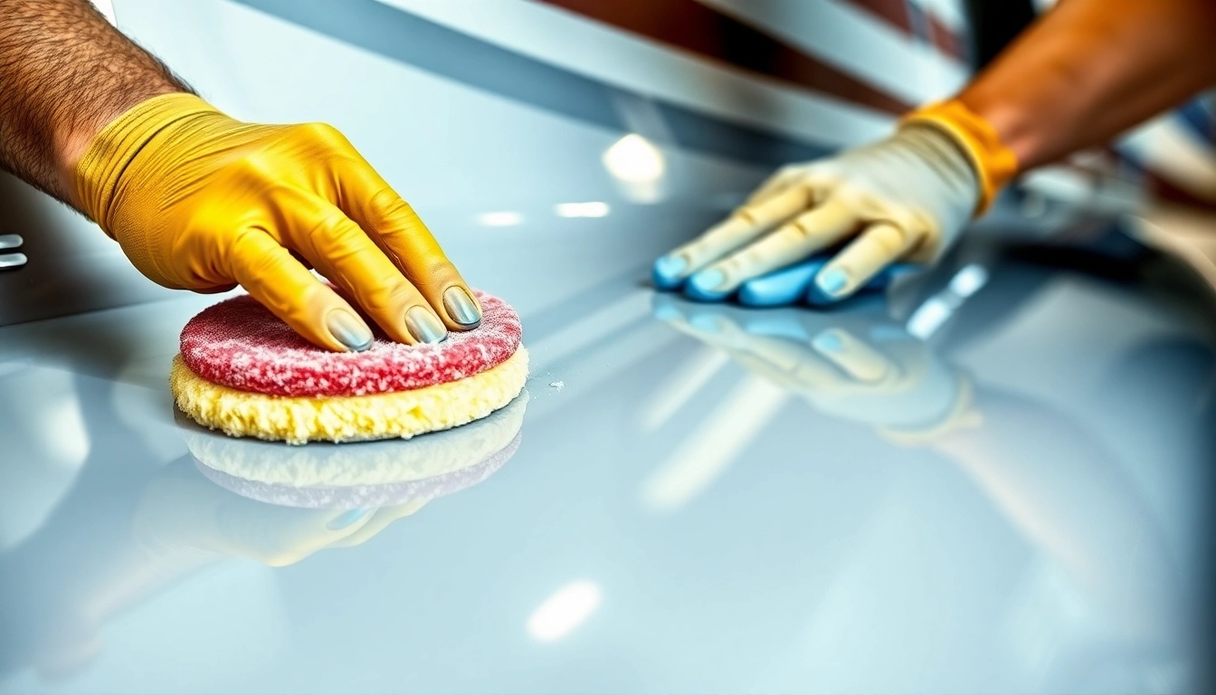 Professional applying Wohnmobil Politursiegelung to enhance vehicle shine and protection effectively