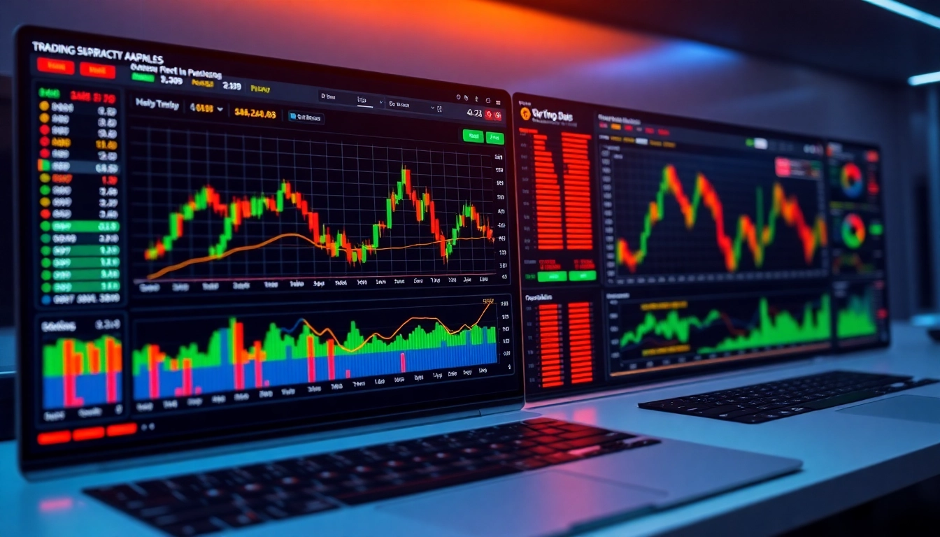 Professional trading view platform showcasing live market charts and analysis tools for traders